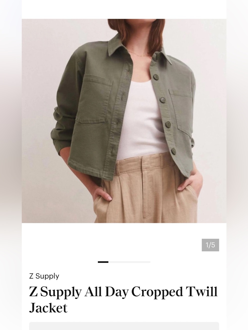 Z Supply All Day Cropped Twill
Jacket